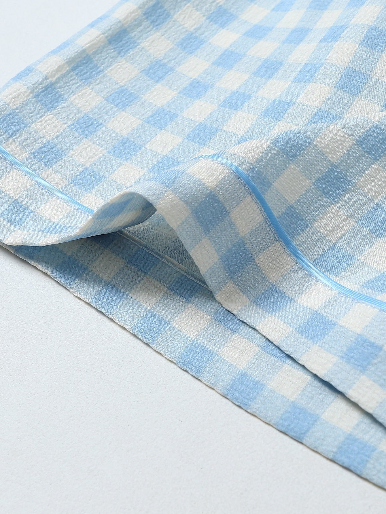 Women'S Casual Gingham Pajama Set - Short Sleeve Blouse with Button-Up & Shorts with Bow Detail, Soft & Breathable Fabric for Spring & Summer, Relaxed Fit, Casual Wear|Gingham Pattern|Short Sleeve Top, Gingham Pajamas